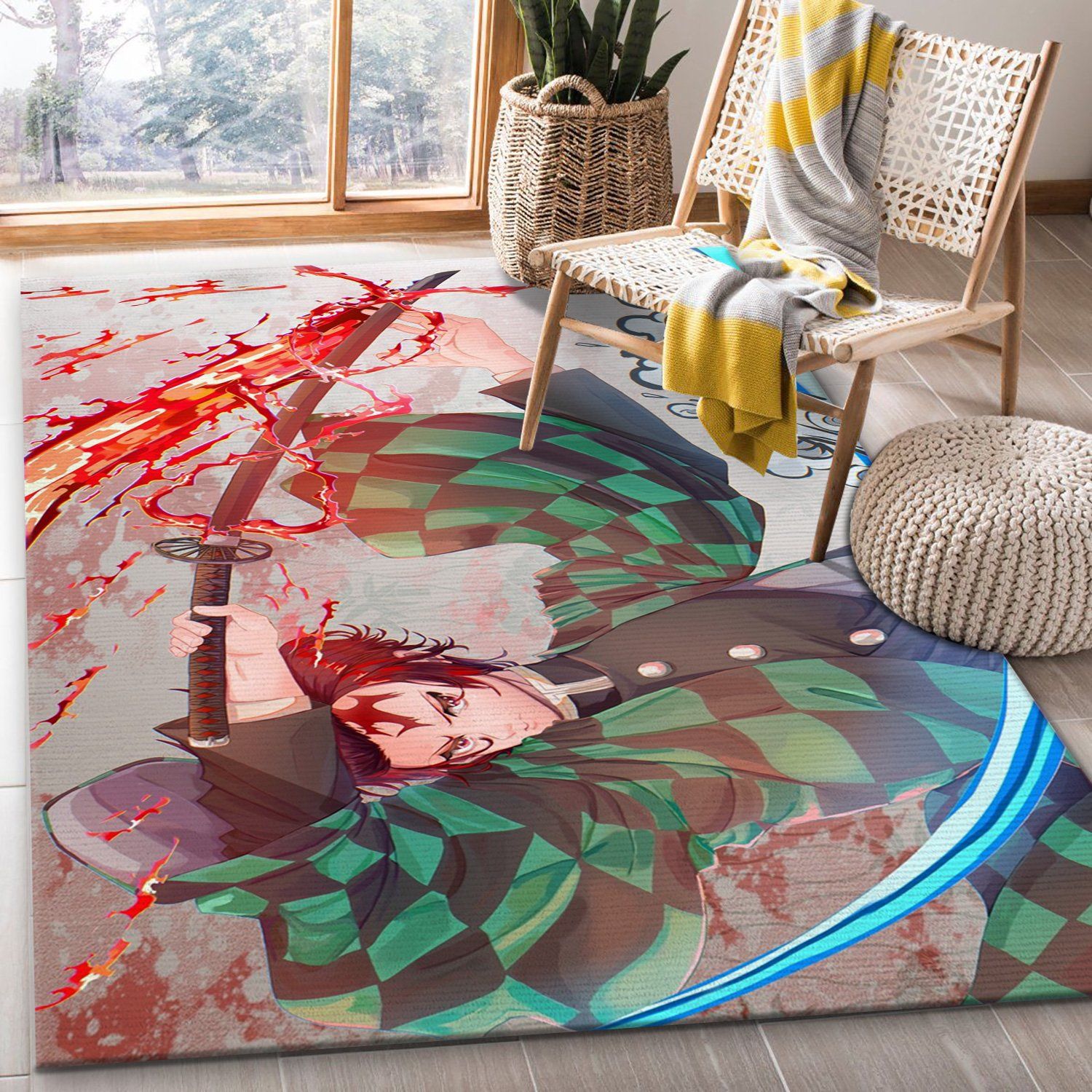Anime Demon Slayer V4 Area Rug For Christmas Bedroom Rug Home US Decor
