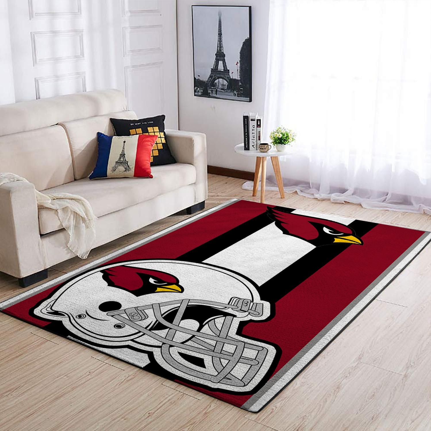 Arizona Cardinals Nfl Team Logo Helmet Nice Gift Home Decor Rectangle Area Rug