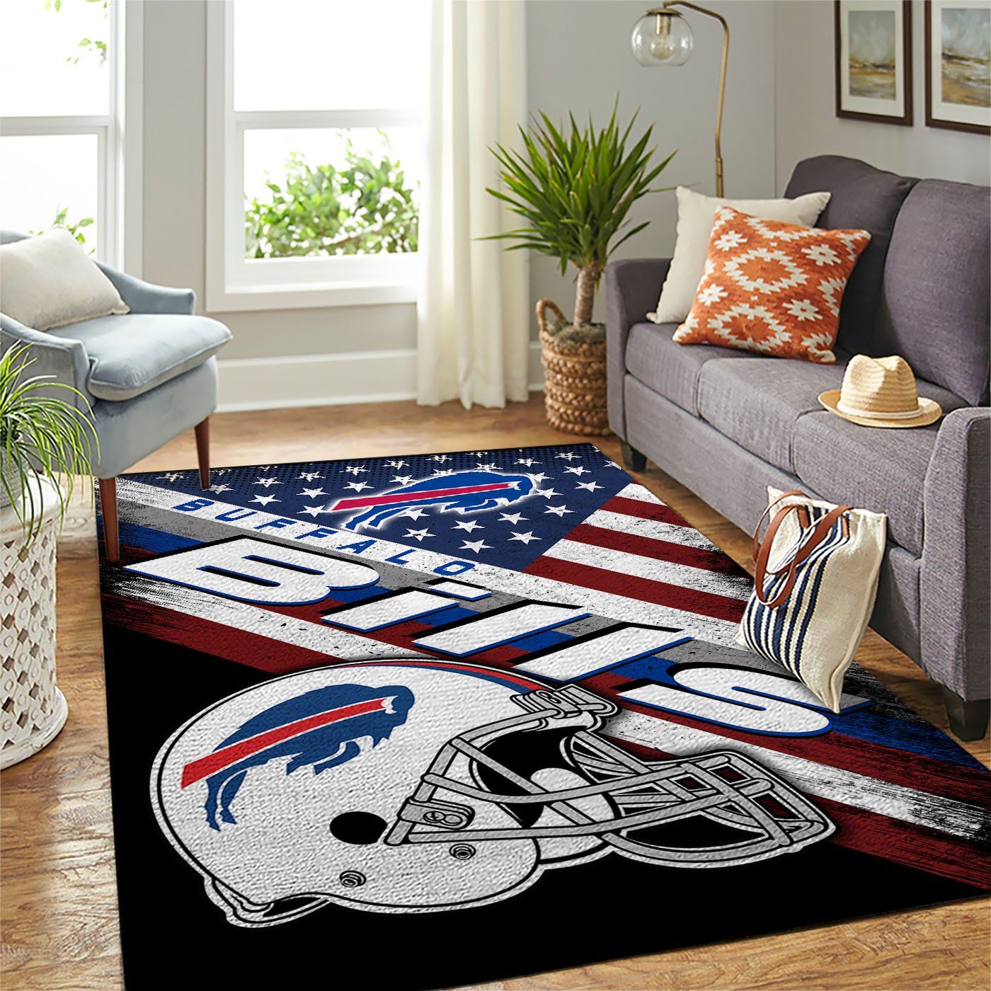 Buffalo Bills Nfl Team Logo American Style Nice Gift Home Decor Rectangle Area Rug Rugs For Living Room