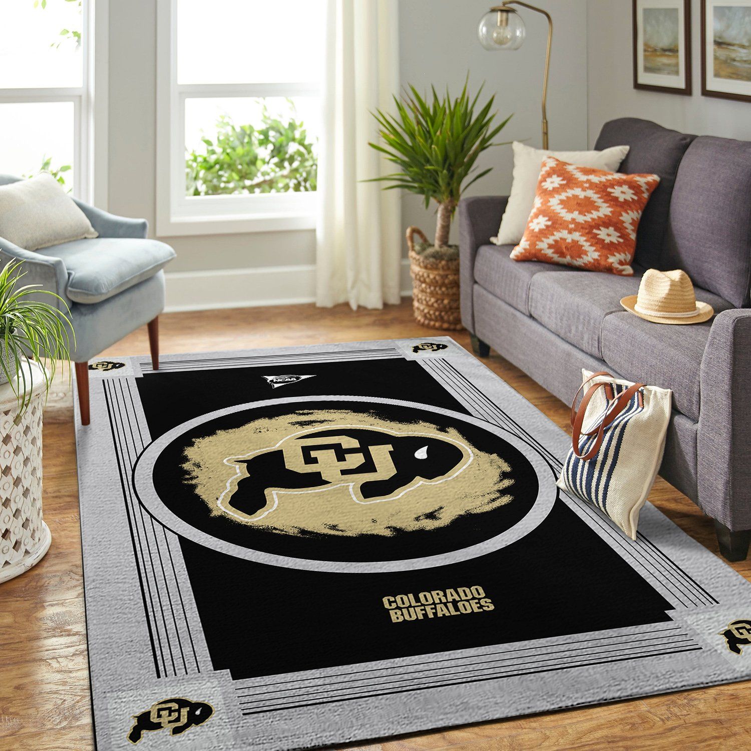 Colorado Buffaloes Ncaa Team Logo Nice Gift Home Decor Rectangle Area Rug