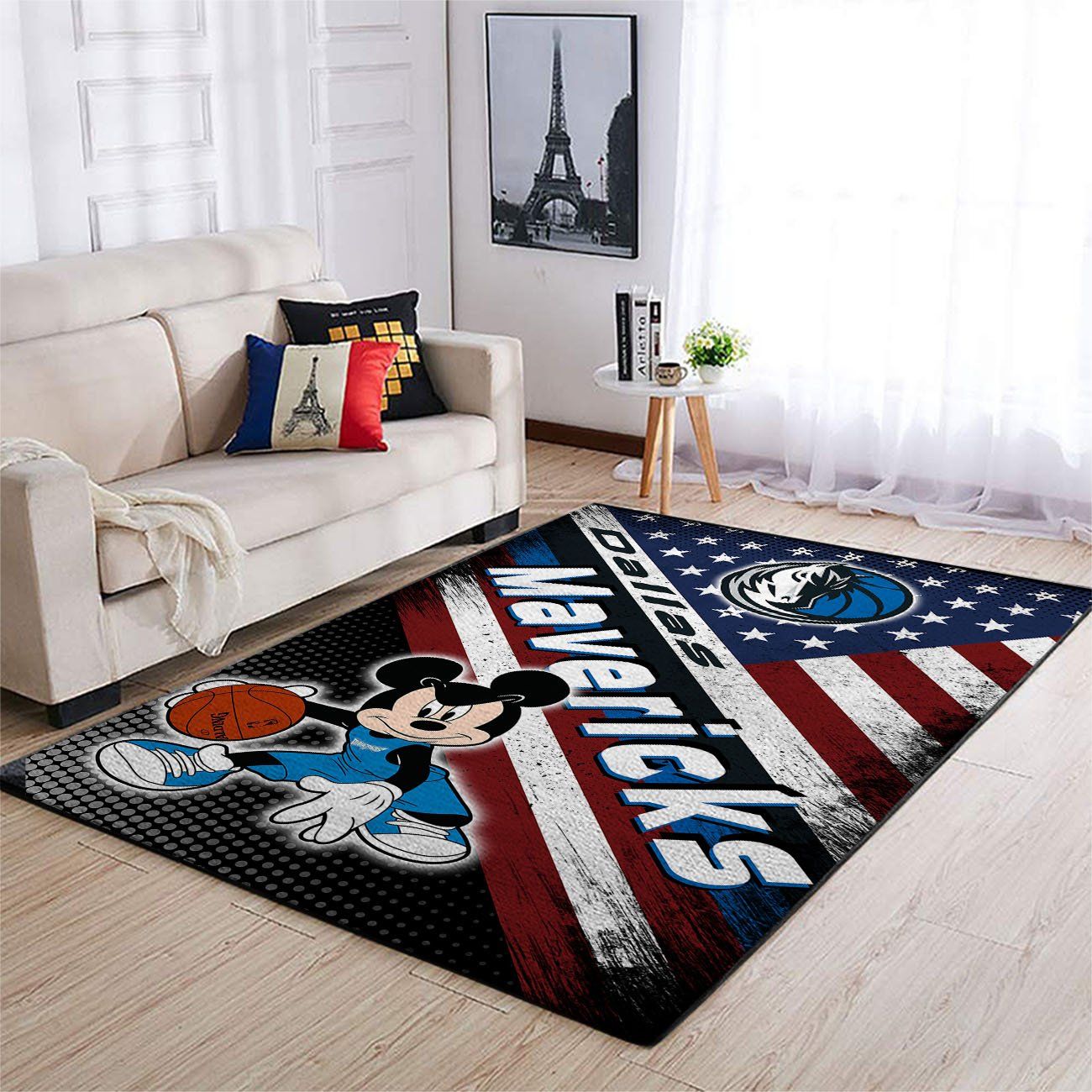 Dallas Mavericks Nba Team Logo Mickey Us Style Nice Gift Home Decor Rectangle Area Rug