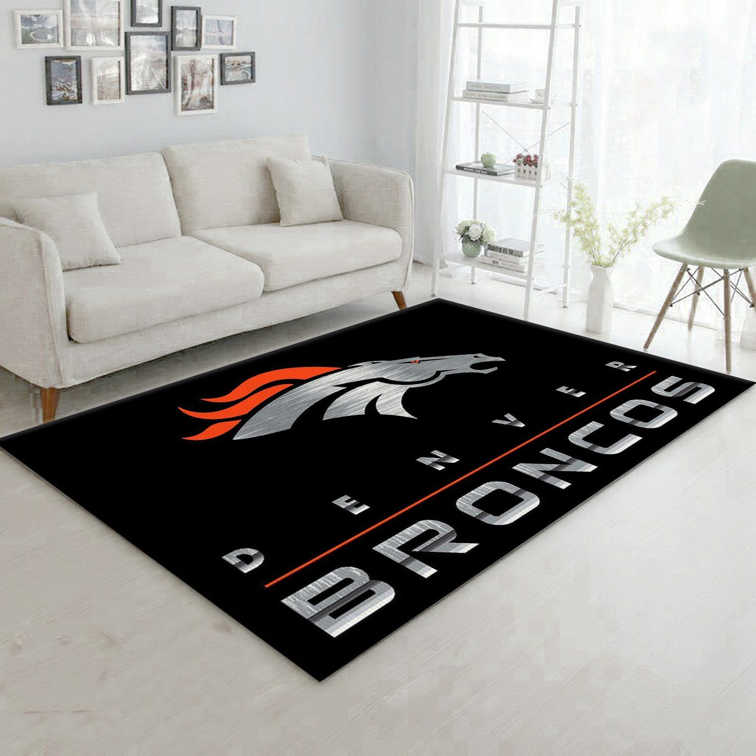 Denver Broncos Imperial Chrome Rug NFL Area Rug Carpet