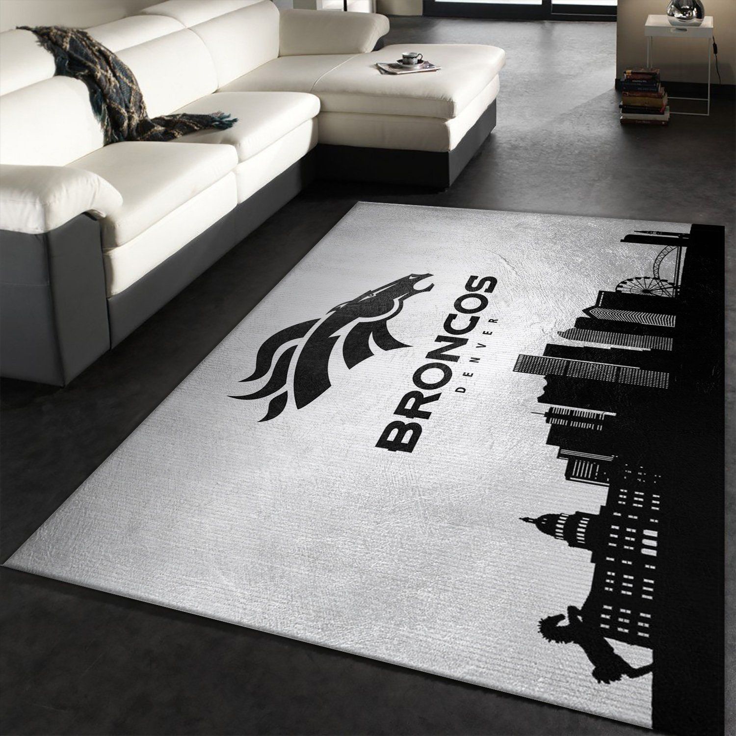 Denver Broncos Skyline NFL Area Rug Carpet