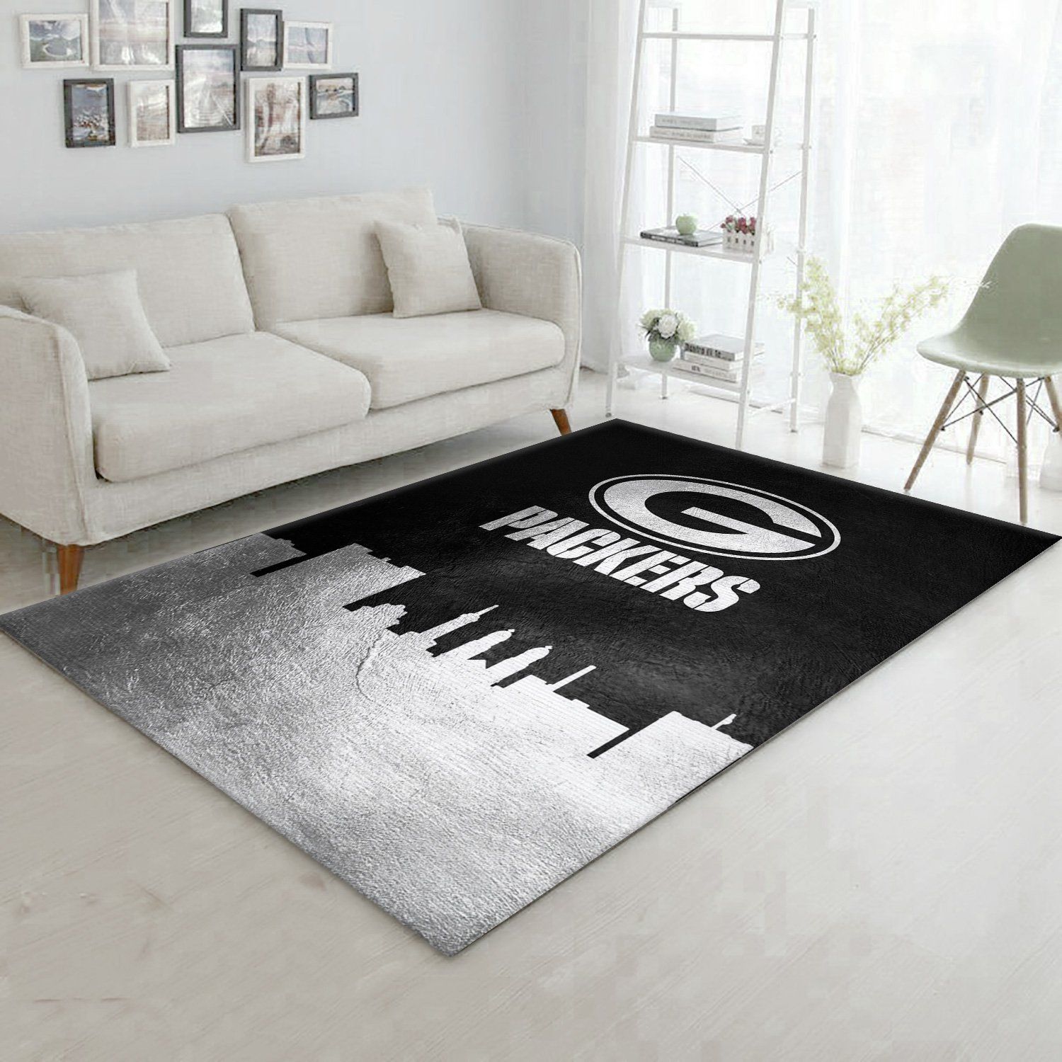 Green Bay Packers Skyline NFL Area Rug For Christmas