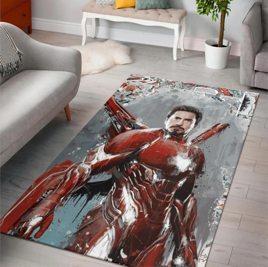 Ironman Marvel Area Rug Rugs For Living Room Rug Home Decor