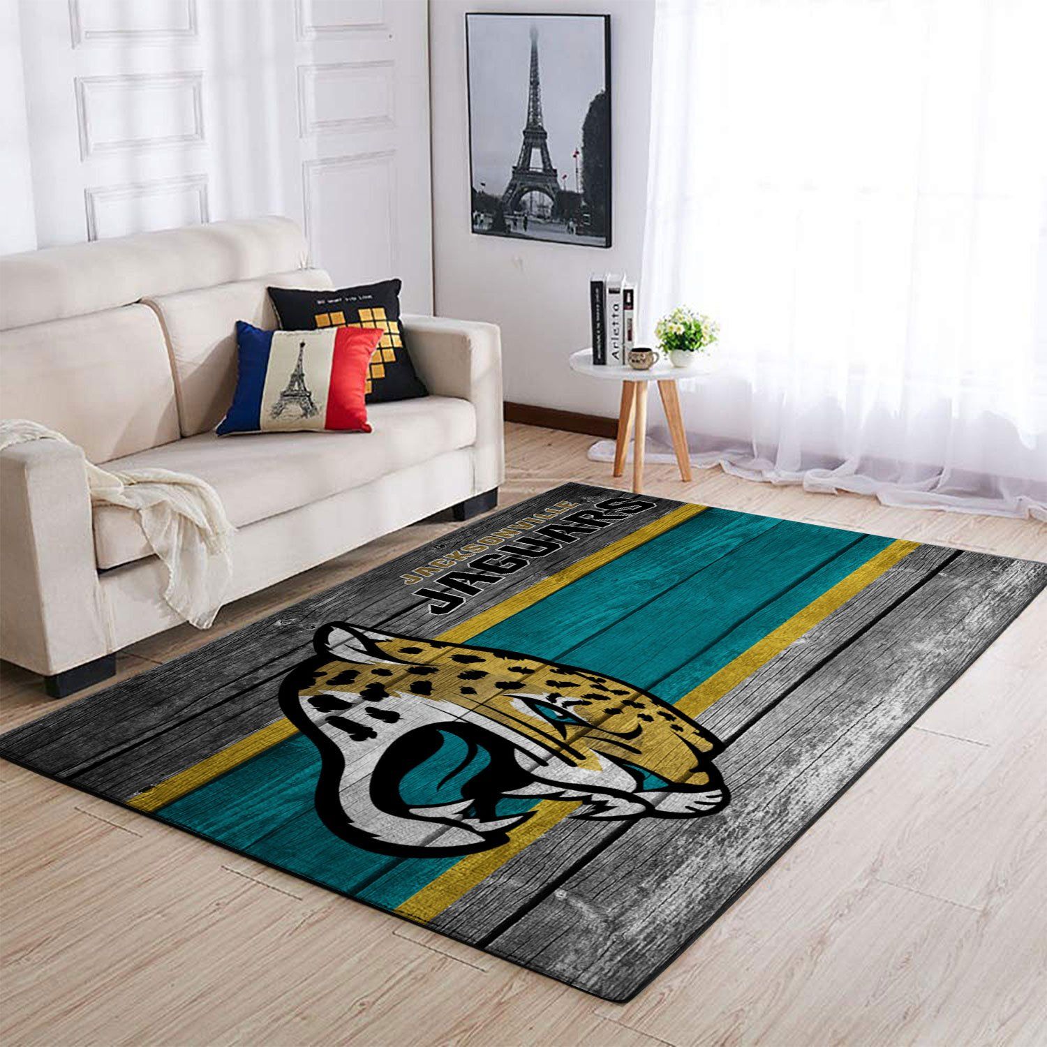 Jacksonville Jaguars Nfl Team Logo Wooden Style Style Nice Gift Home Decor Rectangle Area Rug