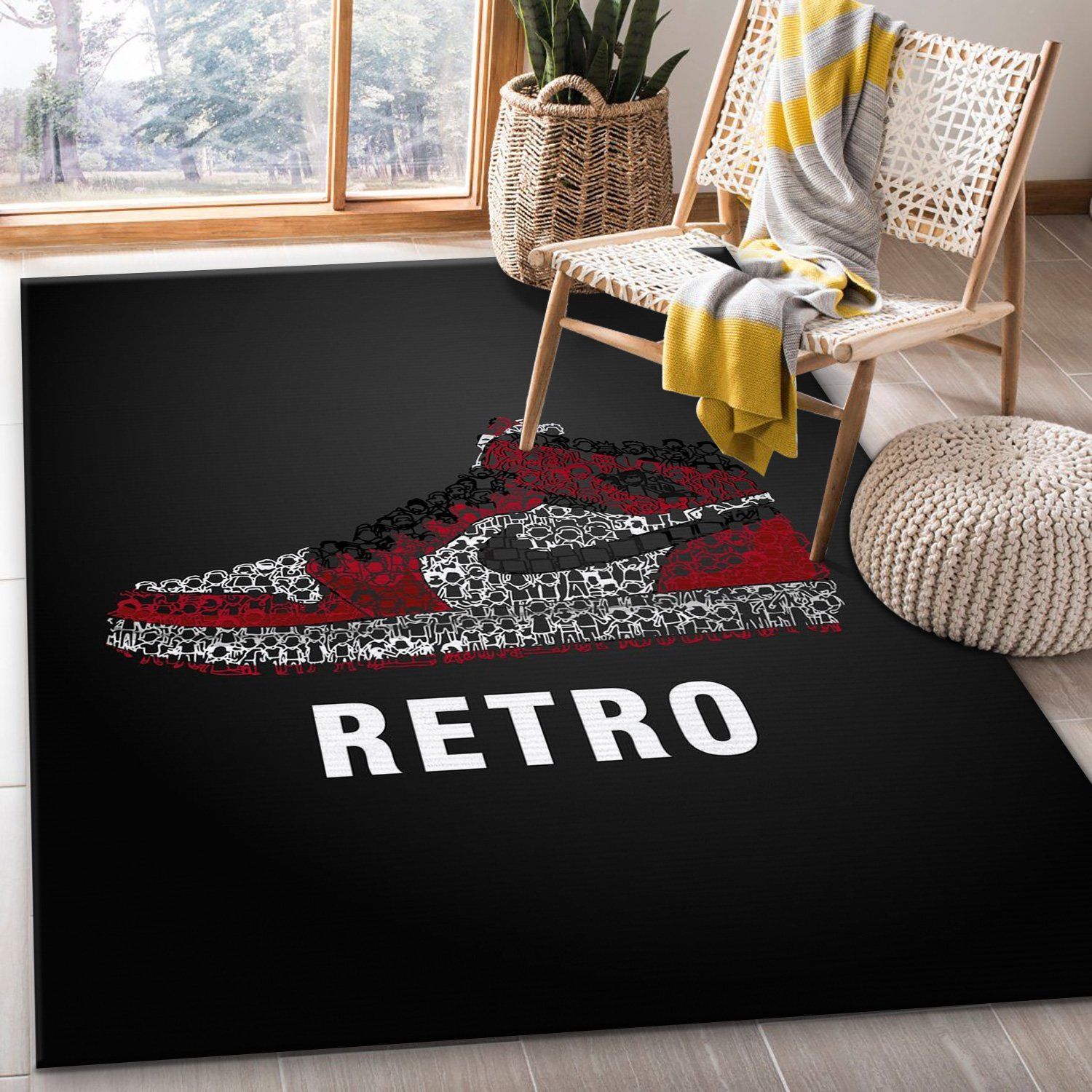 Jordan Doodle Area Rug For Christmas Bedroom Rug US Gift Decor