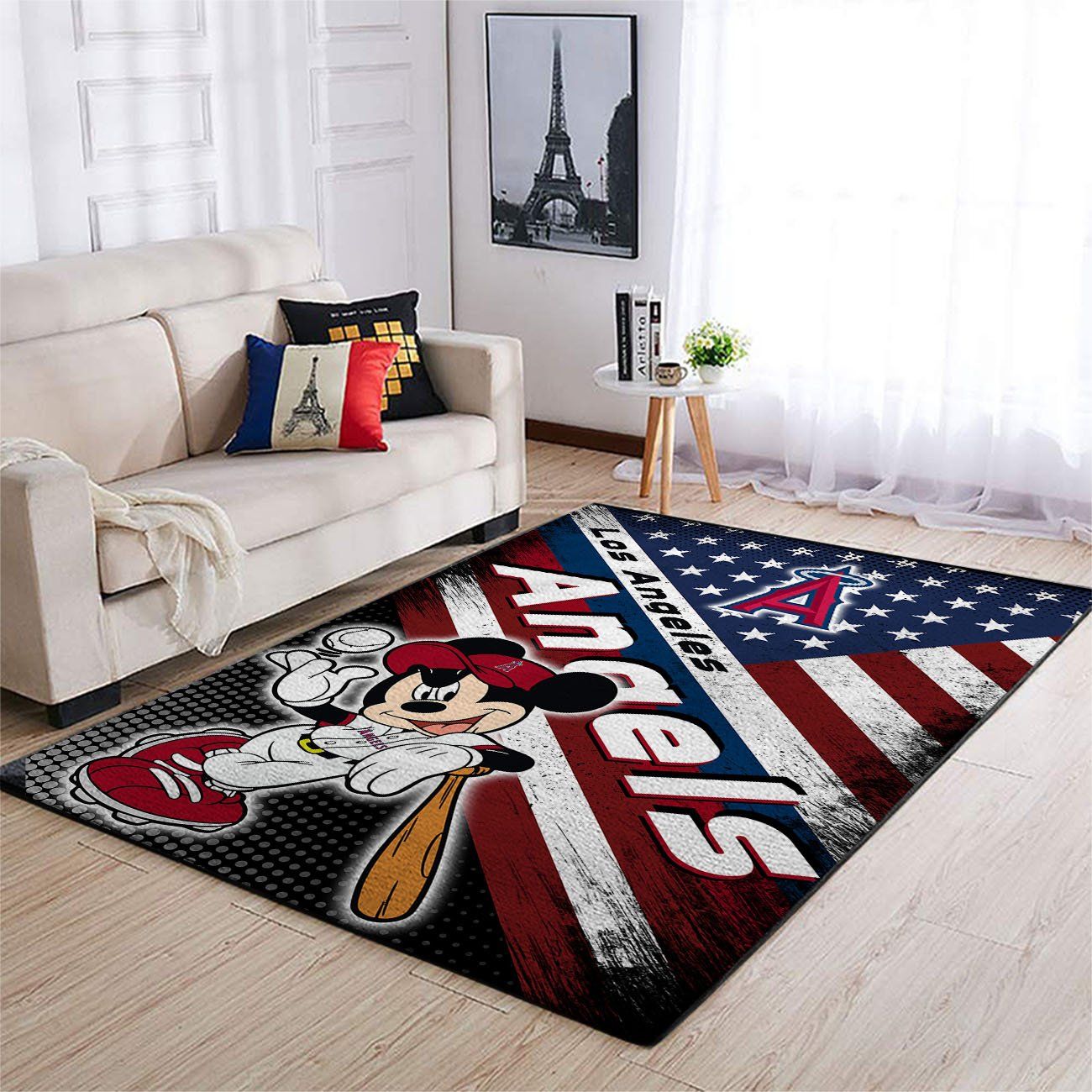 Los Angeles Angels Mlb Team Logo Mickey Us Style Nice Gift Home Decor Rectangle Area Rug