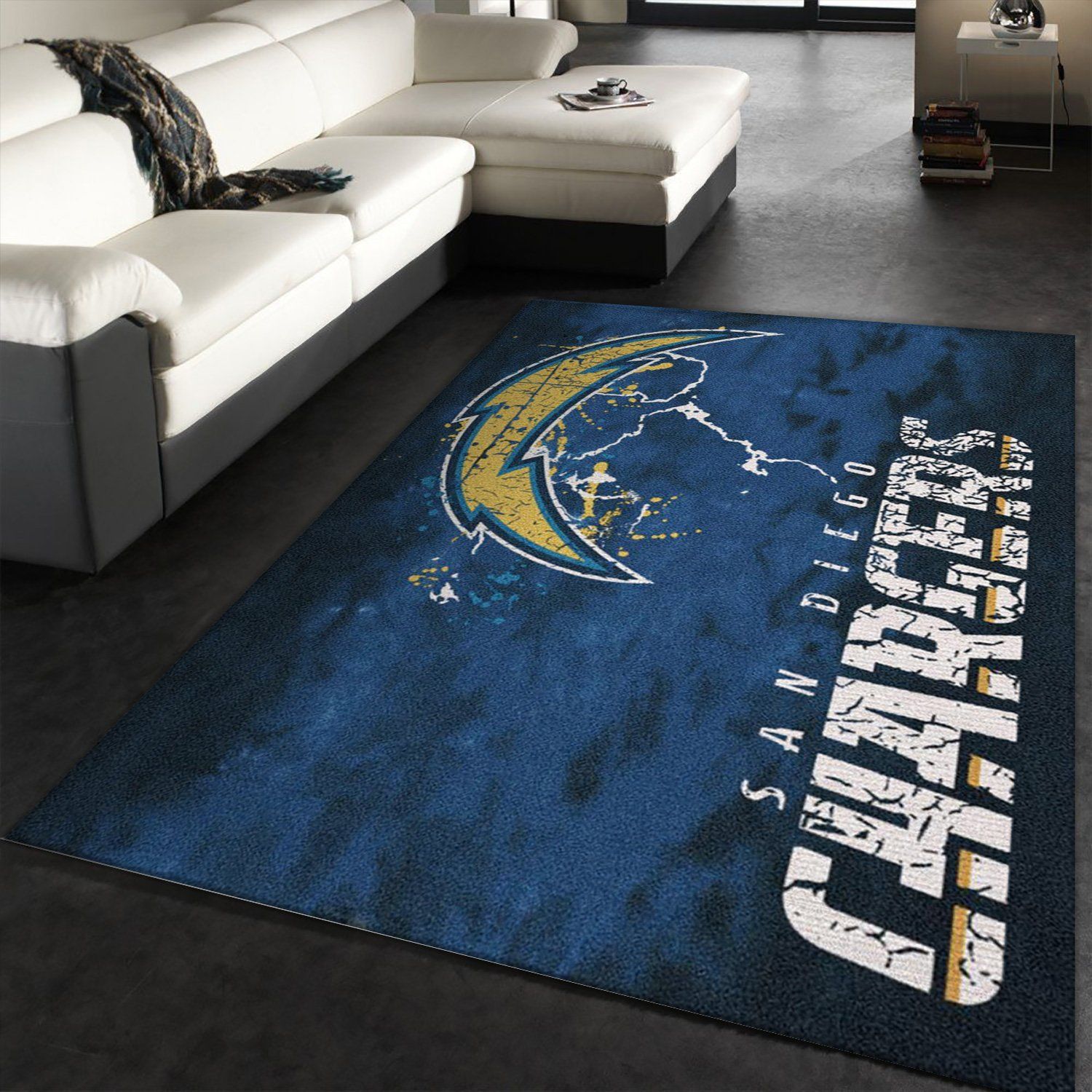 Los Angeles Chargers Fade Rug Nfl Team Area Rug Carpet