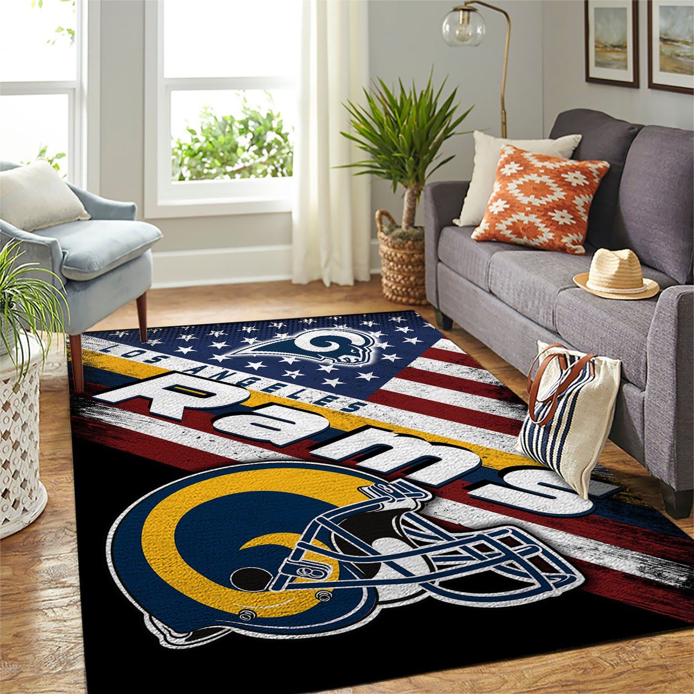 Los Angeles Rams Nfl Team Logo American Style Nice Gift Home Decor Rectangle Area Rug