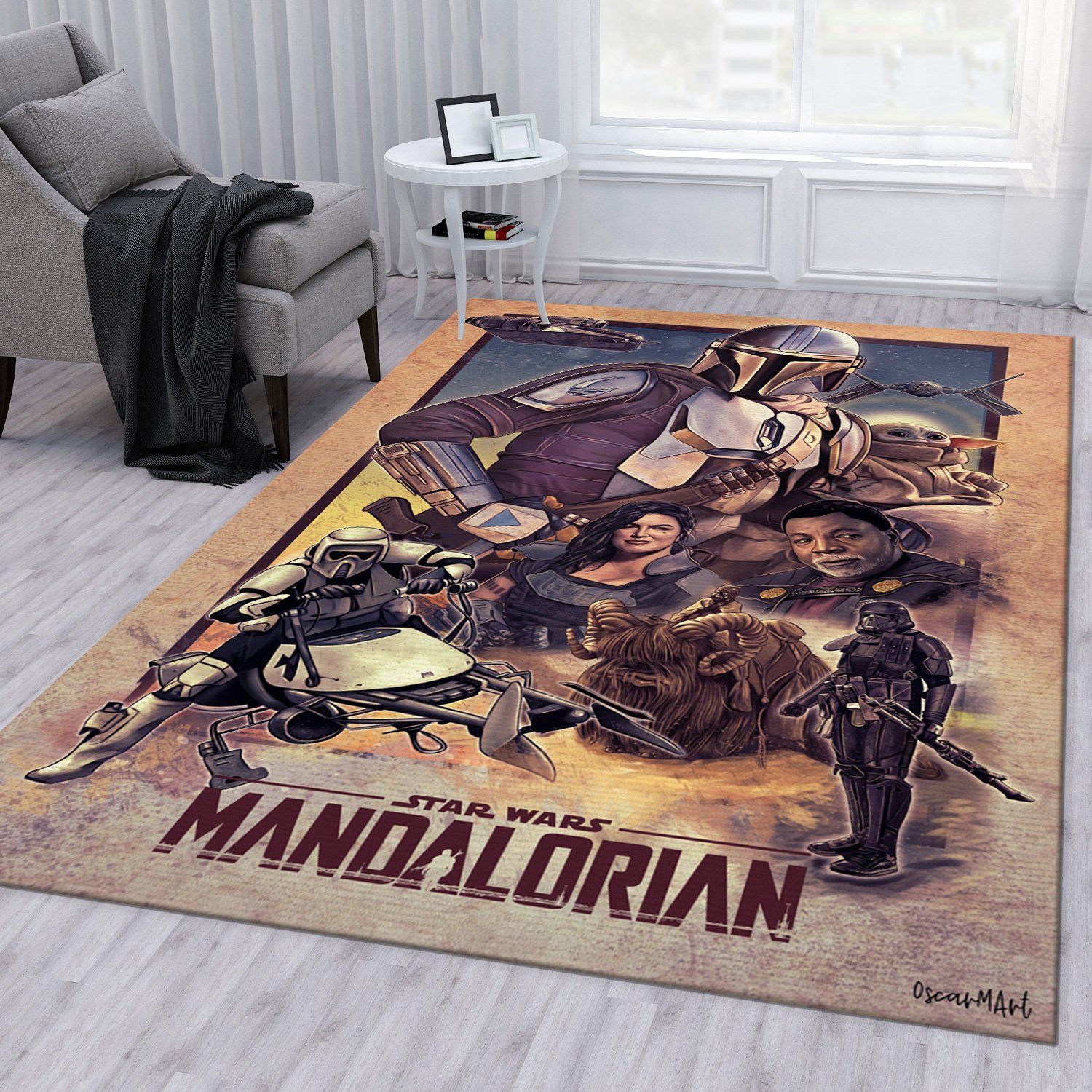 Mandalorian Baby Yoda Ver8 Noel Gift Rug Bedroom Rug US Gift Decor