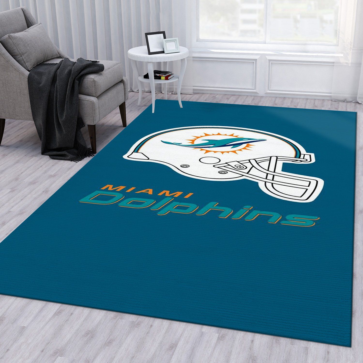 Miami Dolphins 10 NFL Christmas Gift Rug Bedroom Rug Floor Decor Home Decor