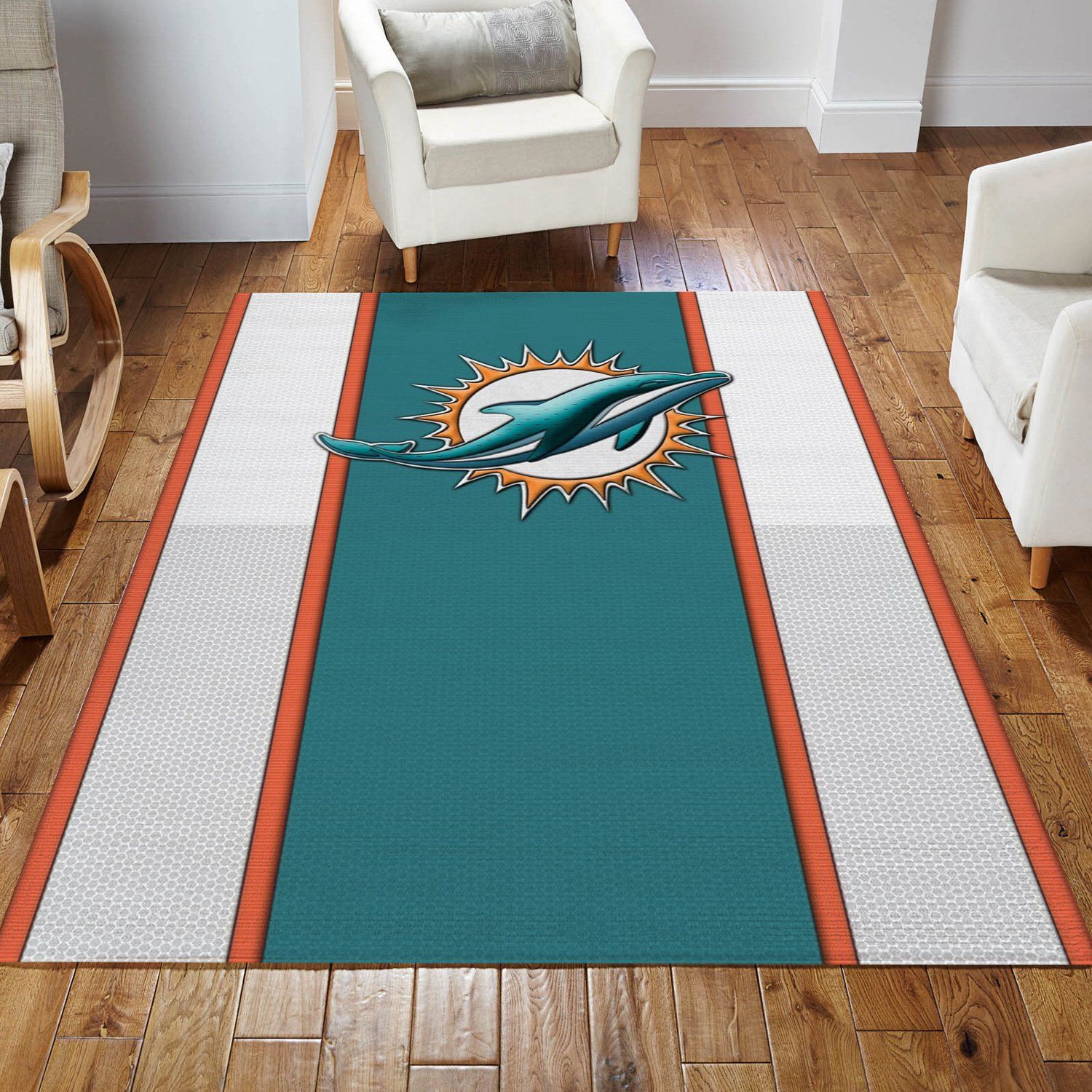 Miami Dolphins 11 NFL Noel Gift Rug Living Room Rug Floor Decor Home Decor