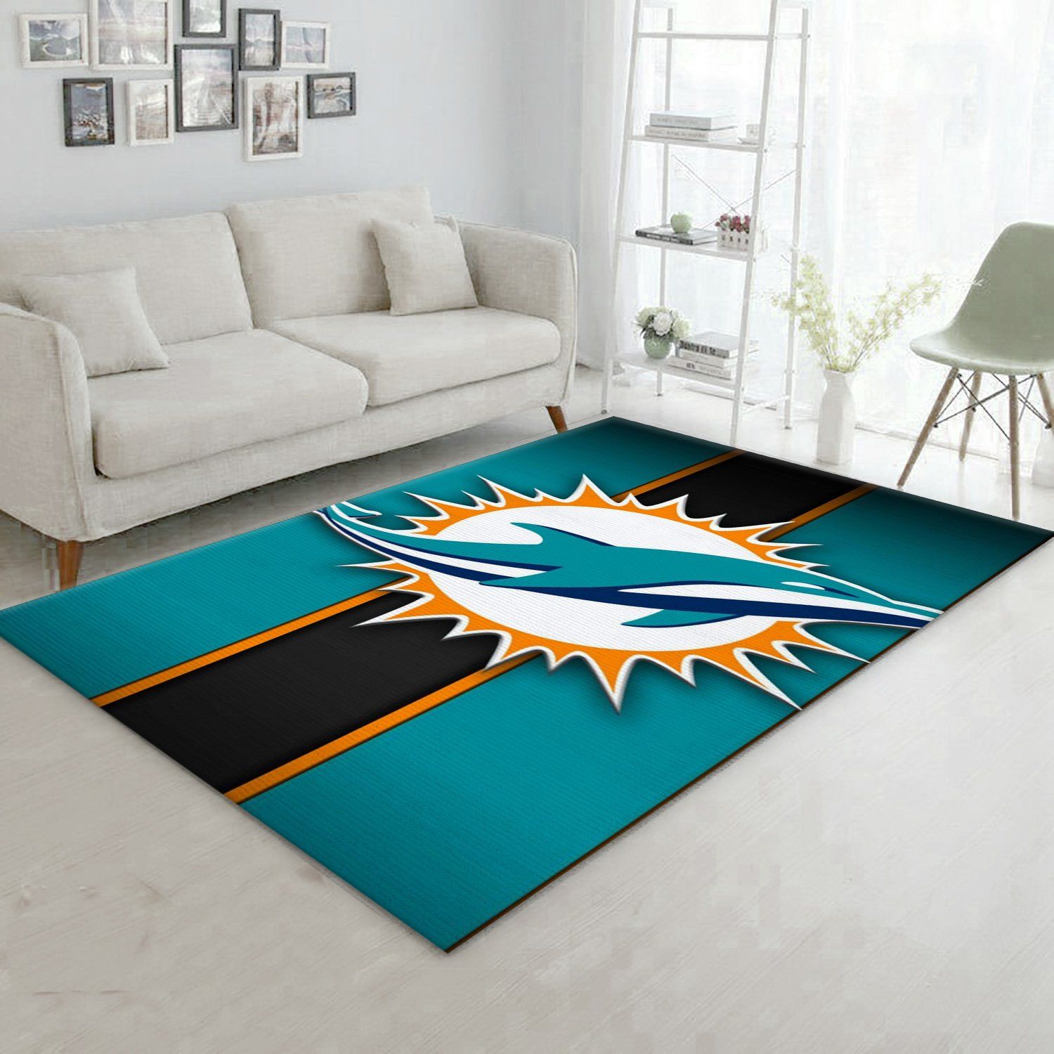 Miami Dolphins 9 NFL Area Rug For Christmas Bedroom Rug Floor Decor Home Decor