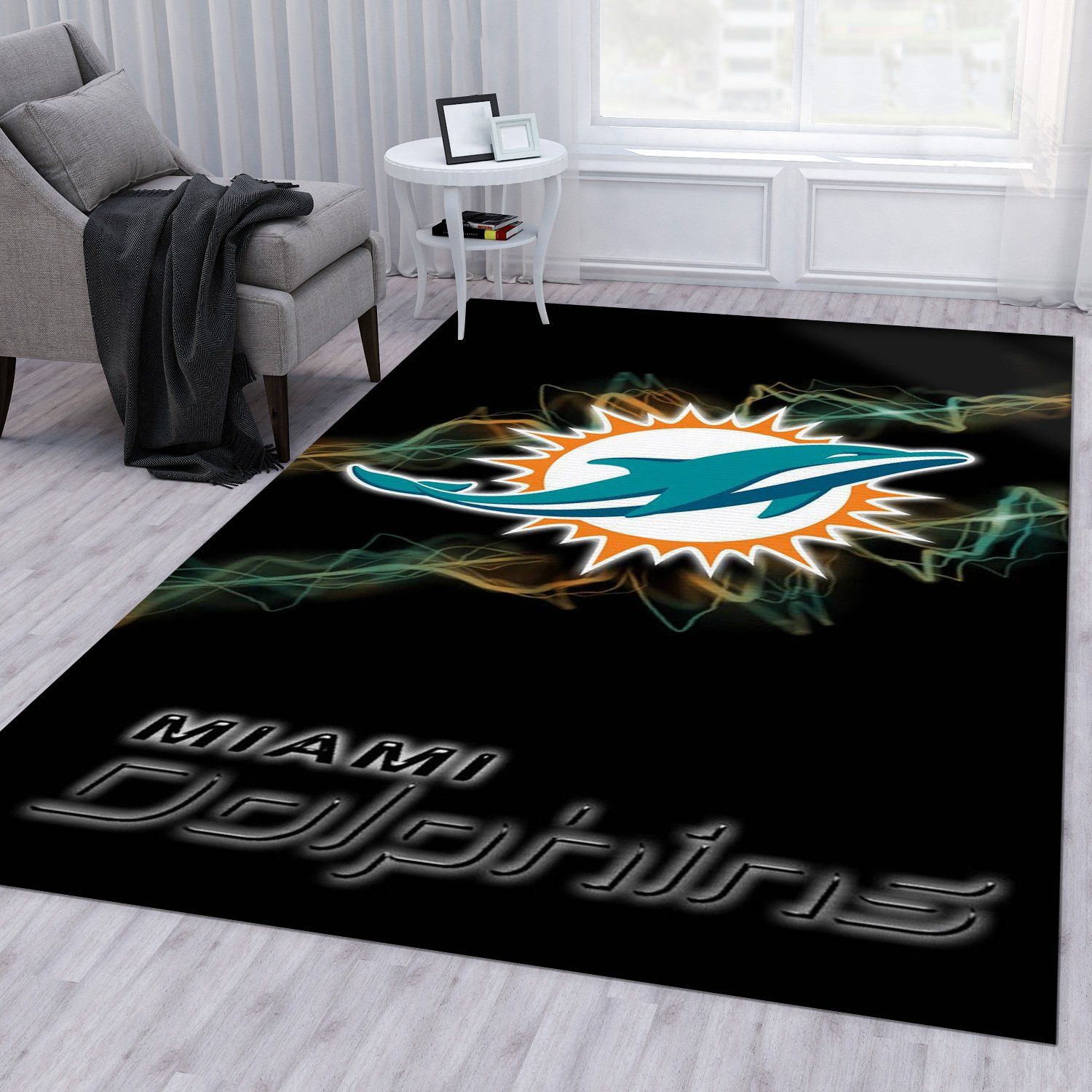 Miami Dolphins NFL Noel Gift Rug Living Room Rug Floor Decor Home Decor