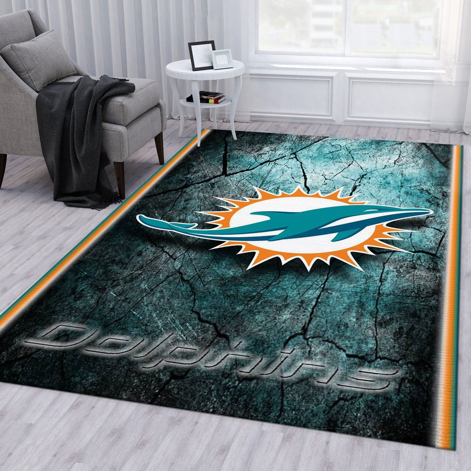 Miami Edge Galaxy NFL Noel Gift Rug Living Room Rug Floor Decor Home Decor