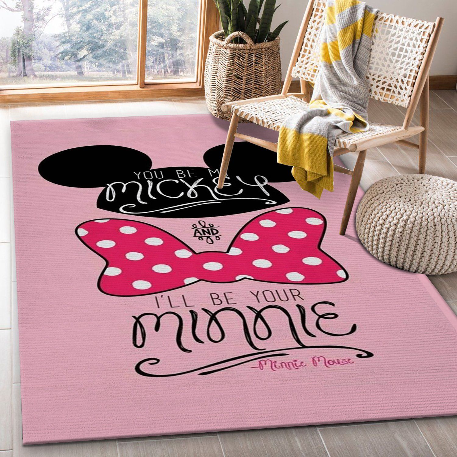Mickey Minnie Mouse Disney Rug Bedroom Christmas Gift US Decor