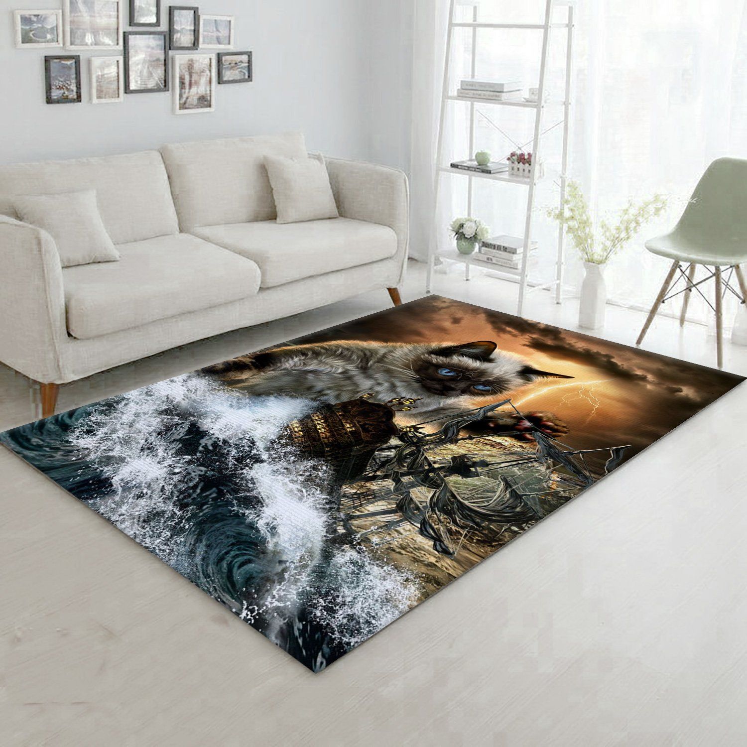 Monster Titan Cat Kraken Area Rug For Christmas Kitchen Rug US Gift Decor