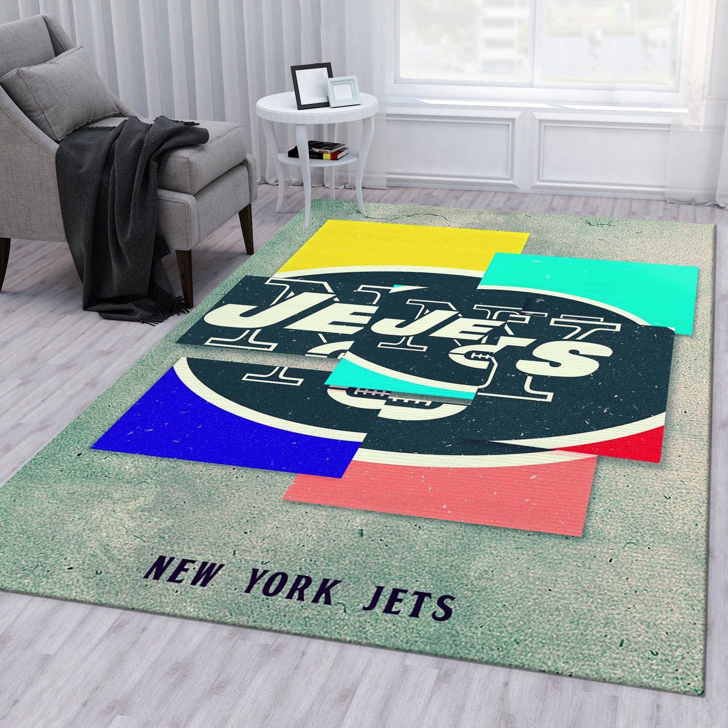 New York Jets NFL Area Rug For Christmas Bedroom Rug US Gift Decor