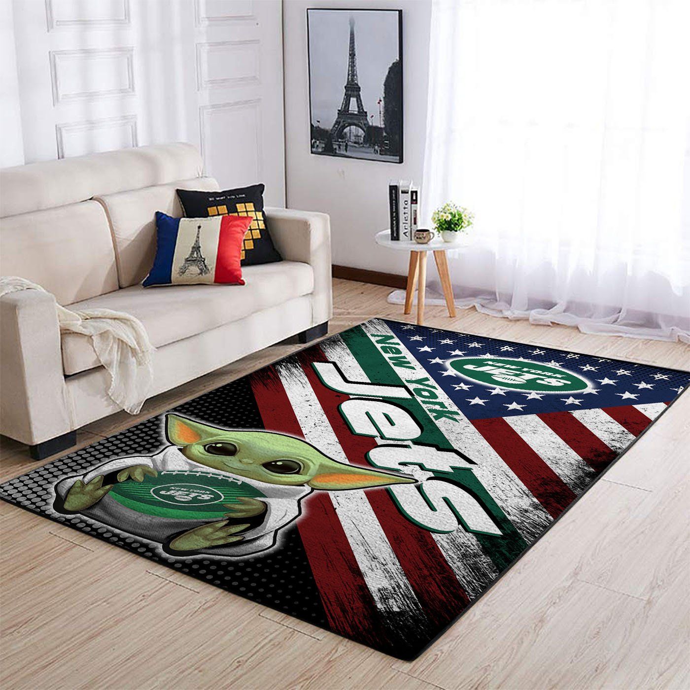 New York Jets Nfl Team Logo Baby Yoda Us Style Nice Gift Home Decor Rectangle Area Rug