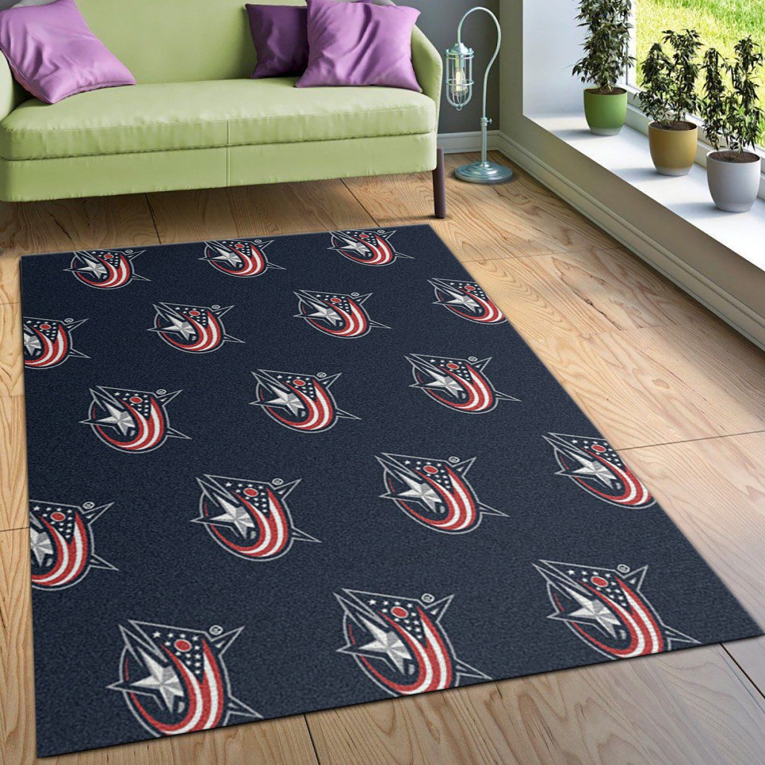 Nhl Repeat Columbus Bluejackets Area Rug Carpet