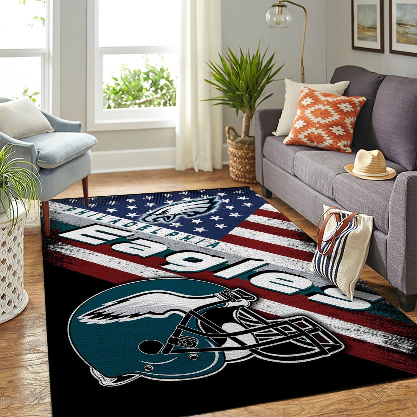 Philadelphia Eagles Nfl Team Logo American Style Nice Gift Home Decor Rectangle Area Rug