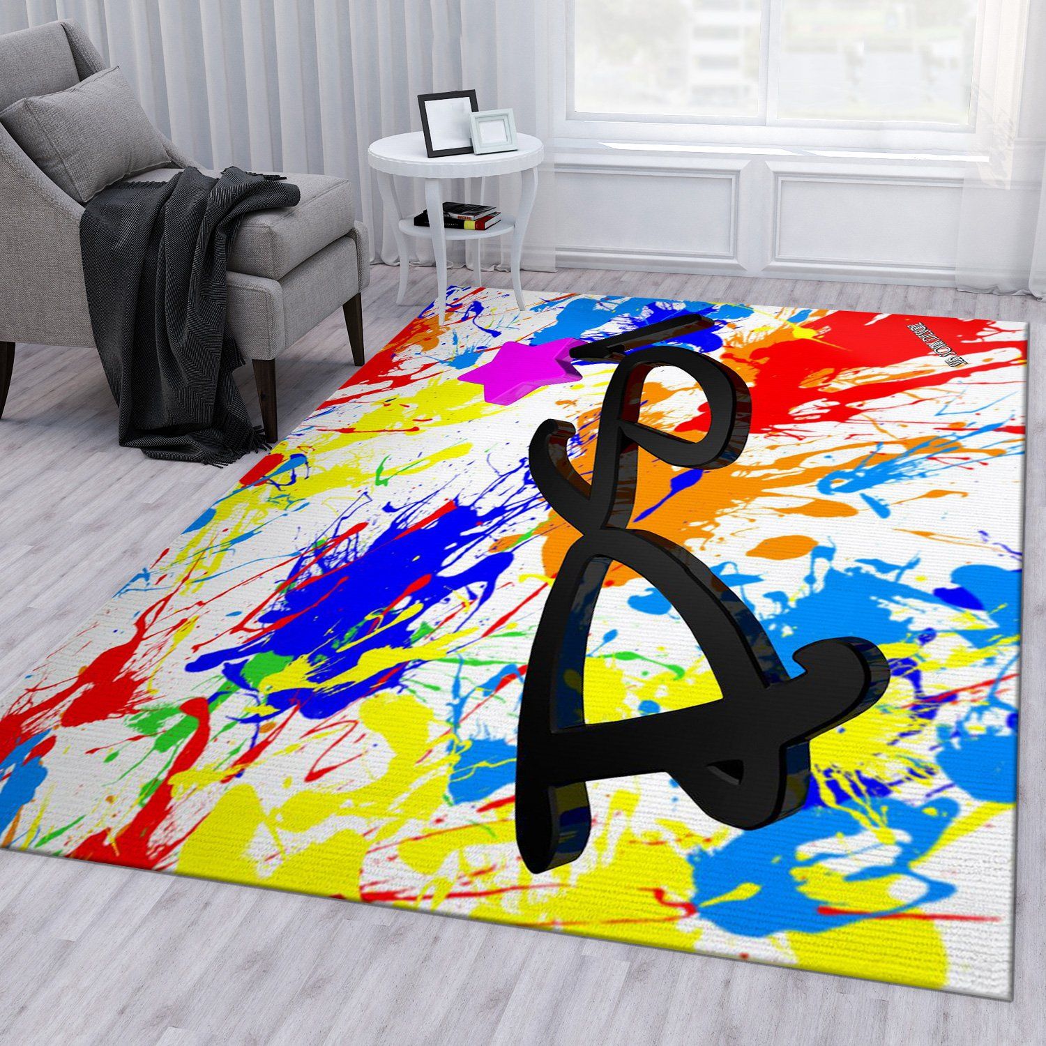 Psi Audio Pink Area Rug Living Room Rug Family Gift US Decor