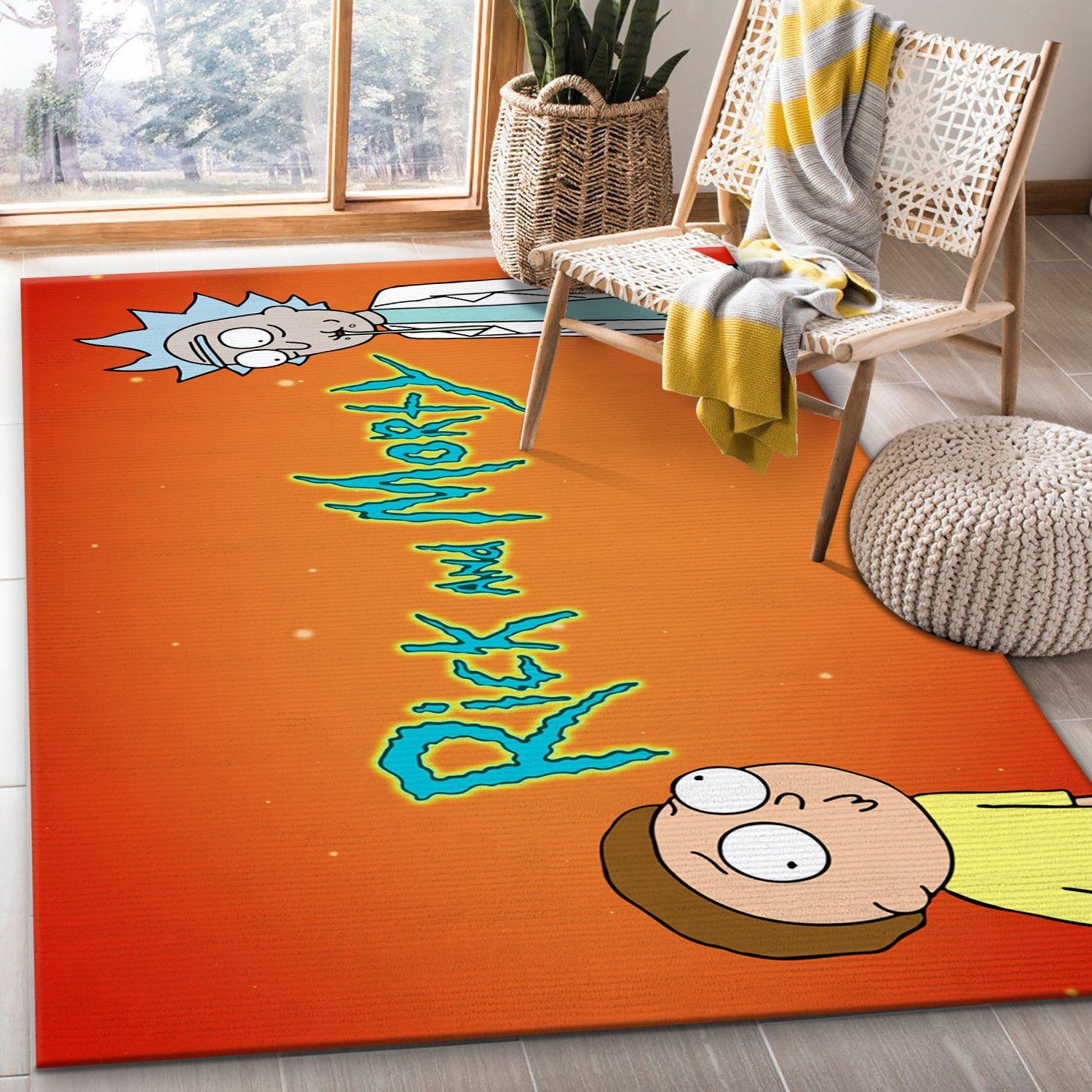 Rick And Morty Rug Living Room Rug Christmas Gift US Decor