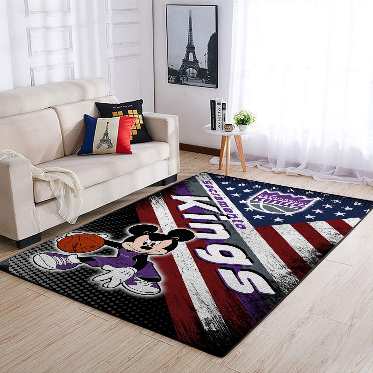 Sacramento Kings Nba Team Logo Mickey Us Style Nice Gift Home Decor Rectangle Area Rug