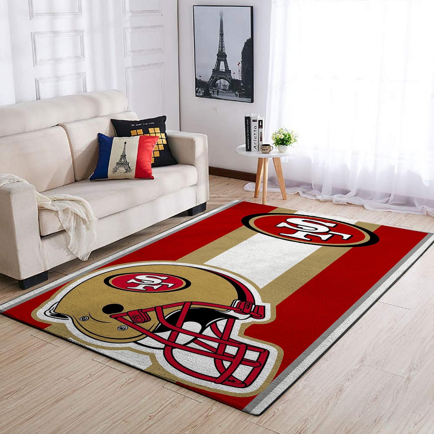 San Francisco 49ers Nfl Team Logo Helmet Nice Gift Home Decor Rectangle Area Rug