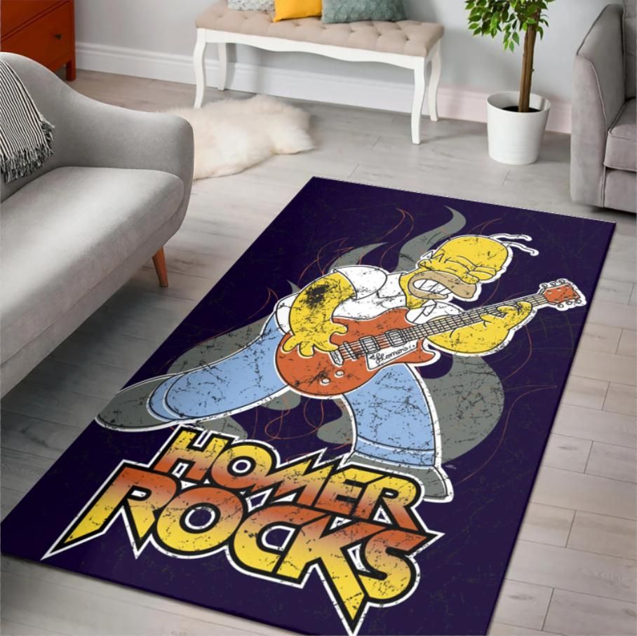 Simpsons Homer Rock Area Rug Rugs For Living Room Rug Home Decor