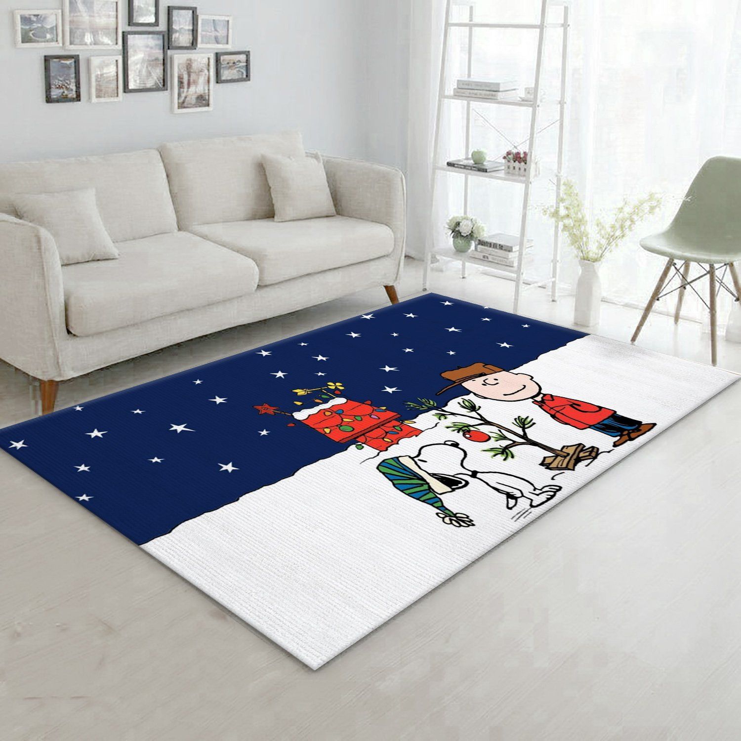 Snoopy Snow Area Rug For Christmas Living Room Rug Home US Decor