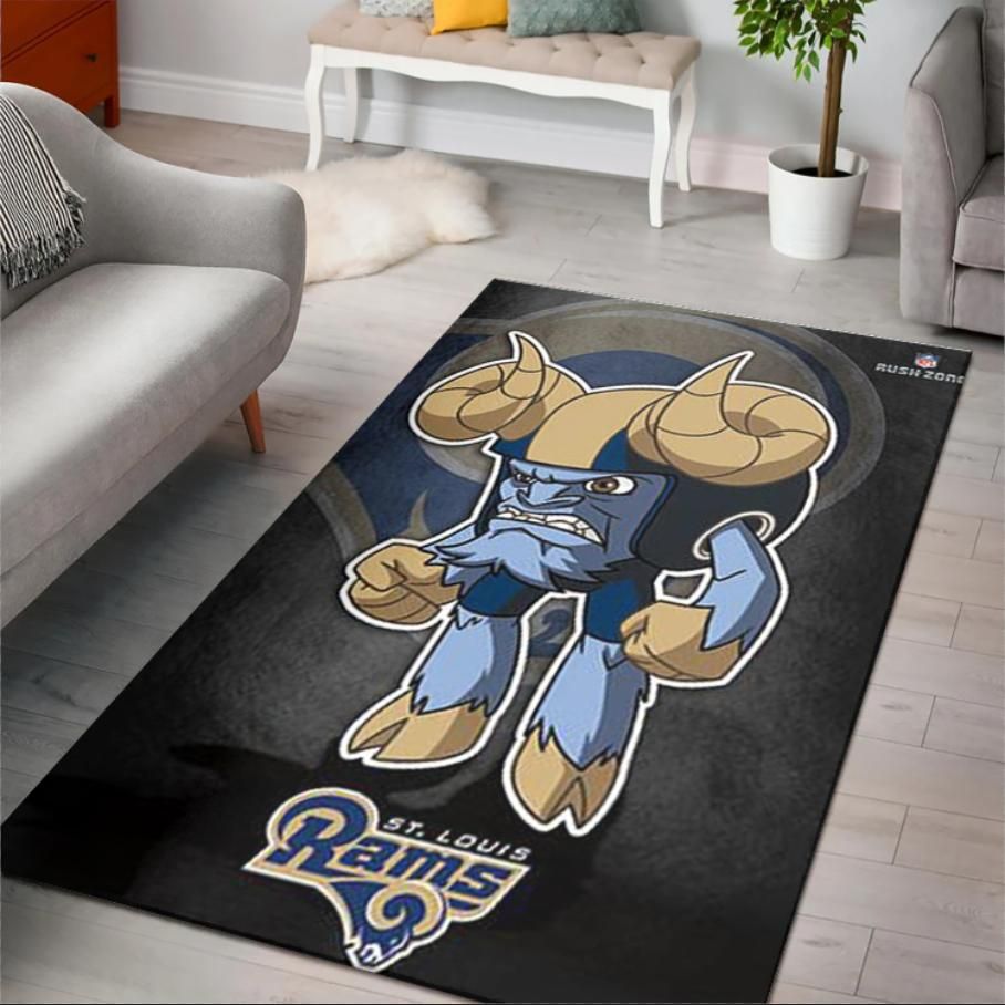 St Louis Rams Rusher Nfl Rush Zone Character Area Rug Rugs For Living Room Rug Home Decor