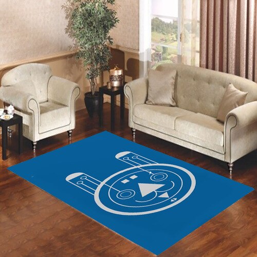 Animal face geometric with blue Living room carpet rugs
