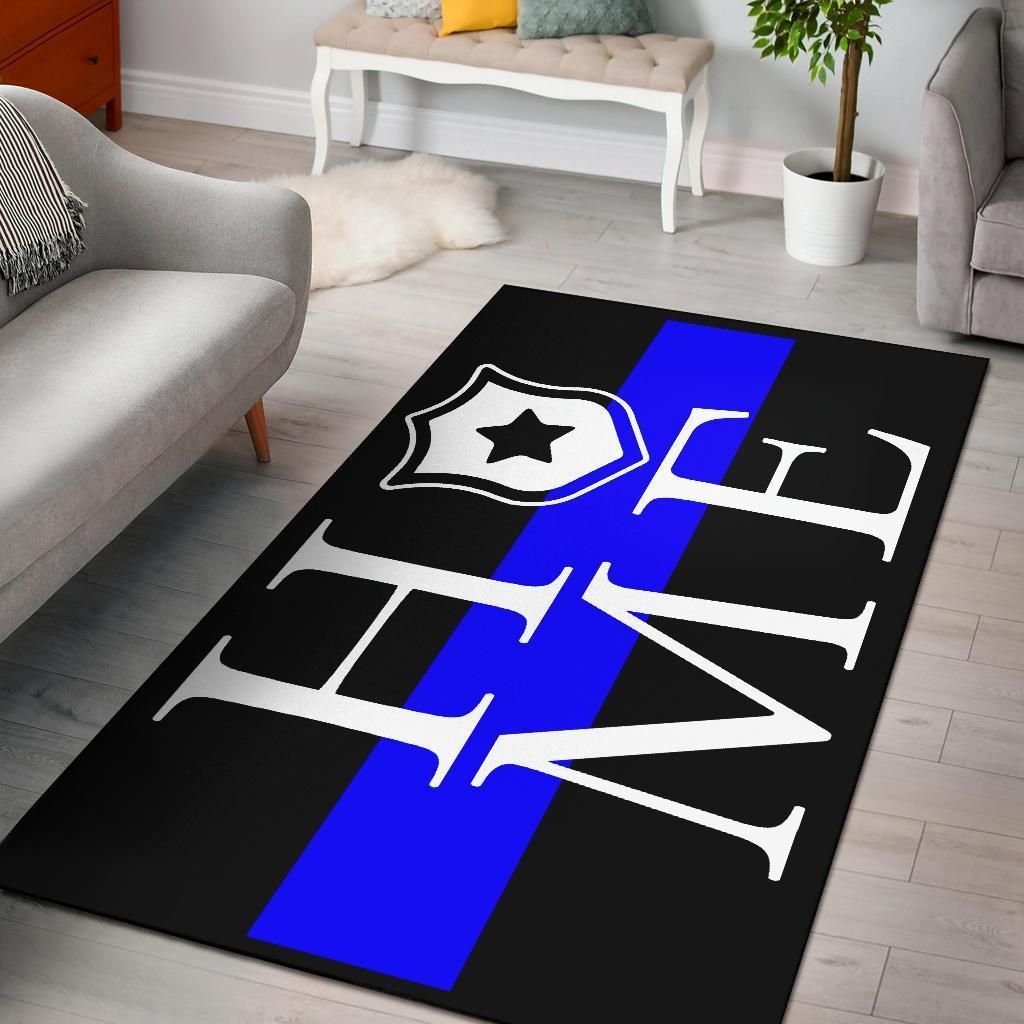 Awesome Thin Blue Line 'Home' Area Rug Carpet Carpet KTSR