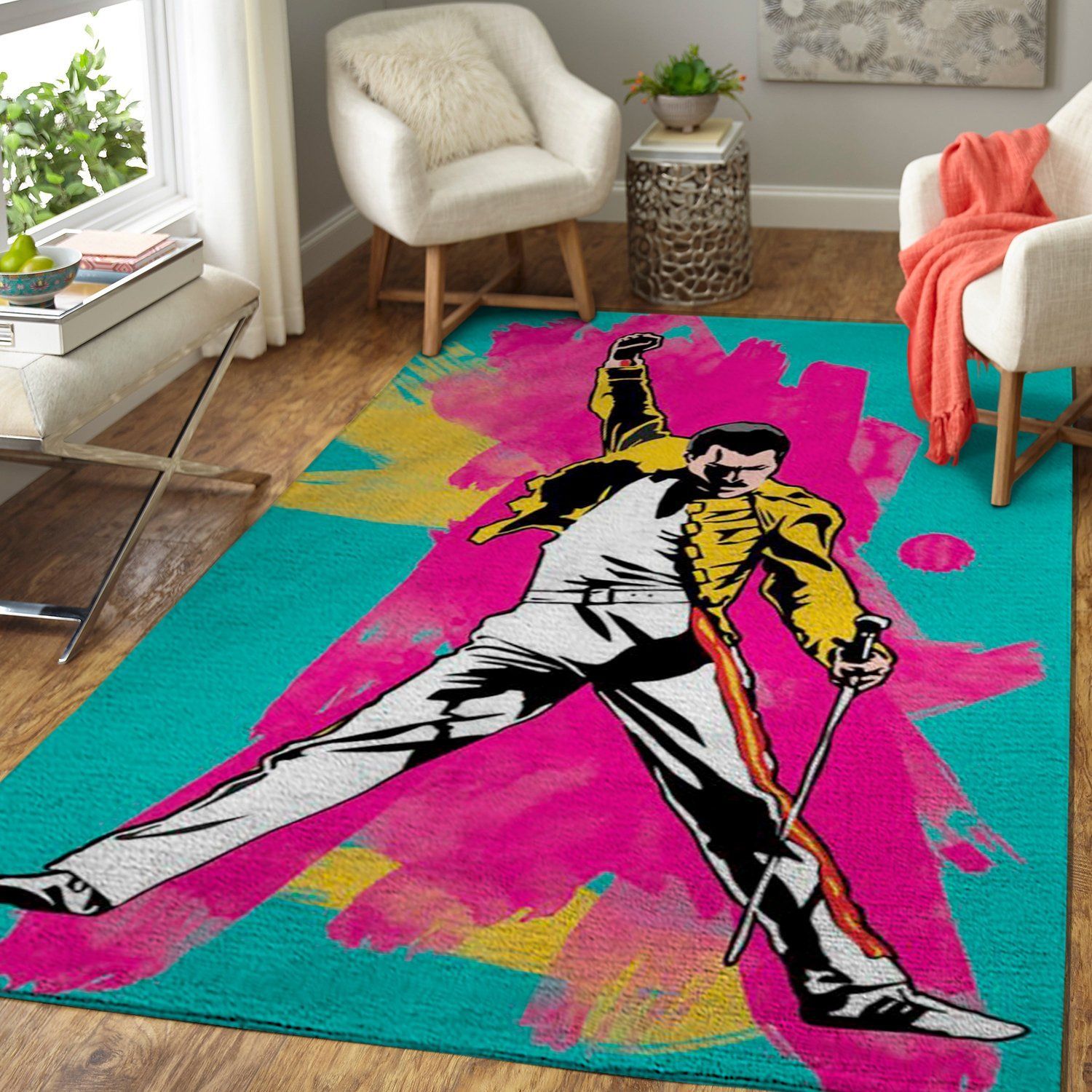 Freddie Mercury Area Rug / Music Rug Carpet