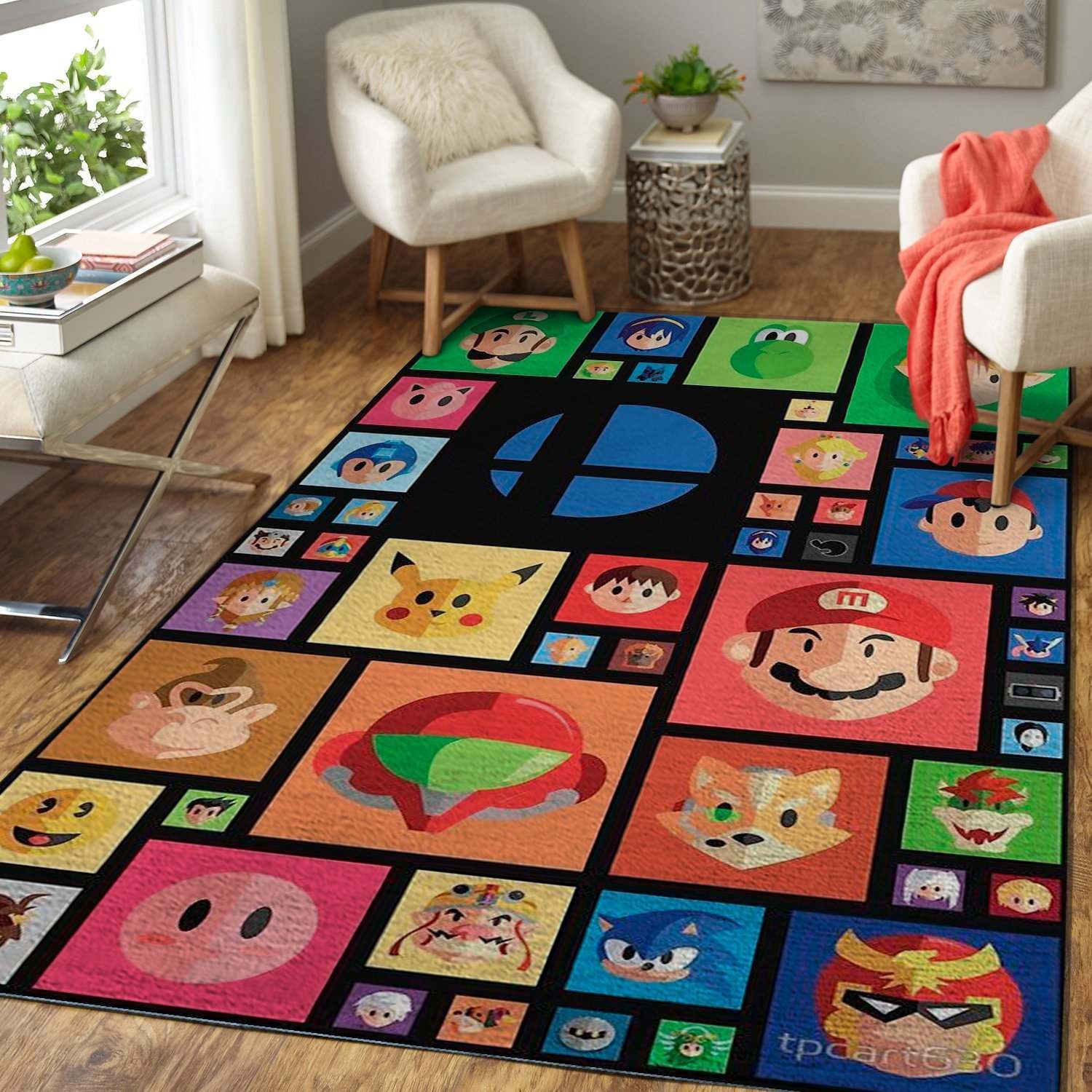 Gaming Home Decor Super Smash Bros. Area Rug Carpet - Characters