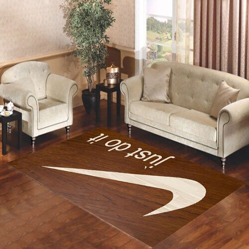 Just Do It Cream Wood Living room carpet rugs