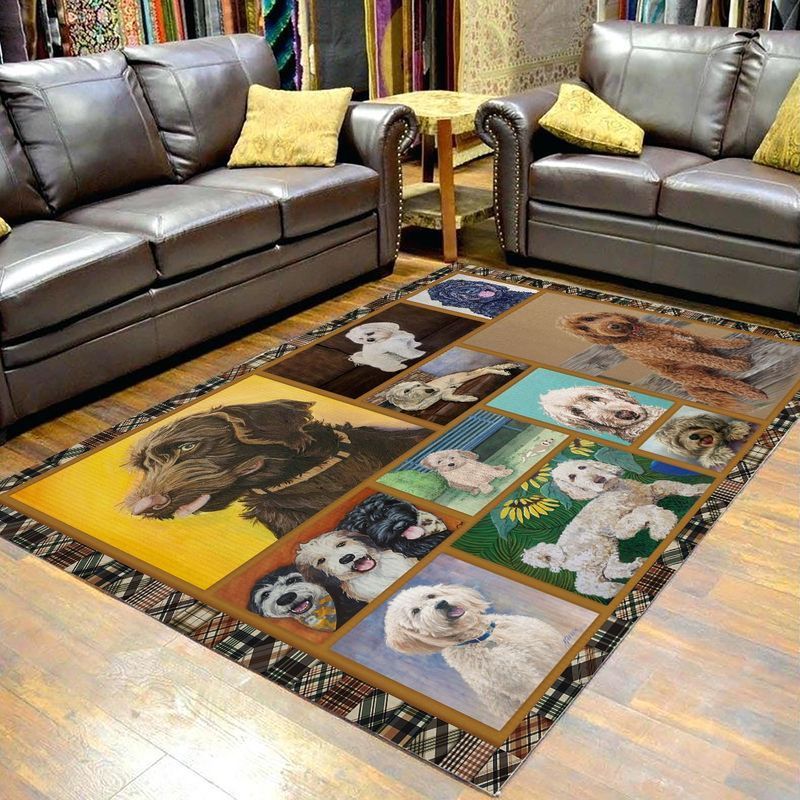 Labradoodle Sunflower Area Rug Carpet