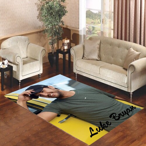 Luke Bryan yellow truck and name Living room carpet rugs