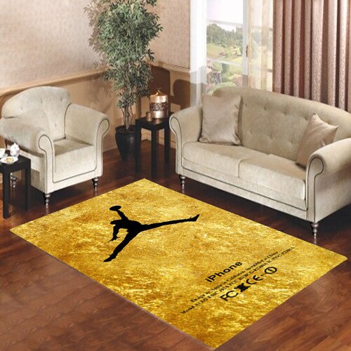 Michael Jordan Golden Gold Pattern Living room carpet rugs