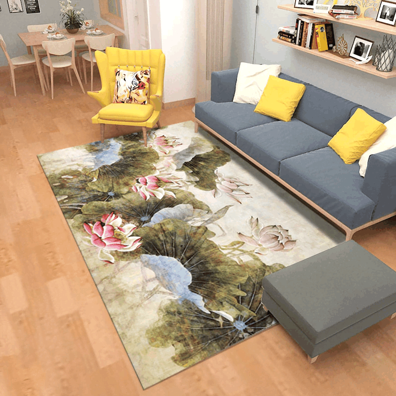 Modern Art Retro Flower Anti Skid Rug Carpet