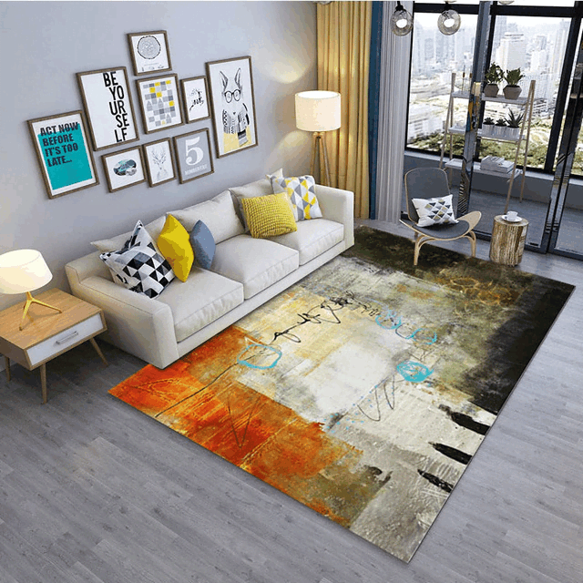 Modern Art Retro Flower Anti Skid Rug Carpet