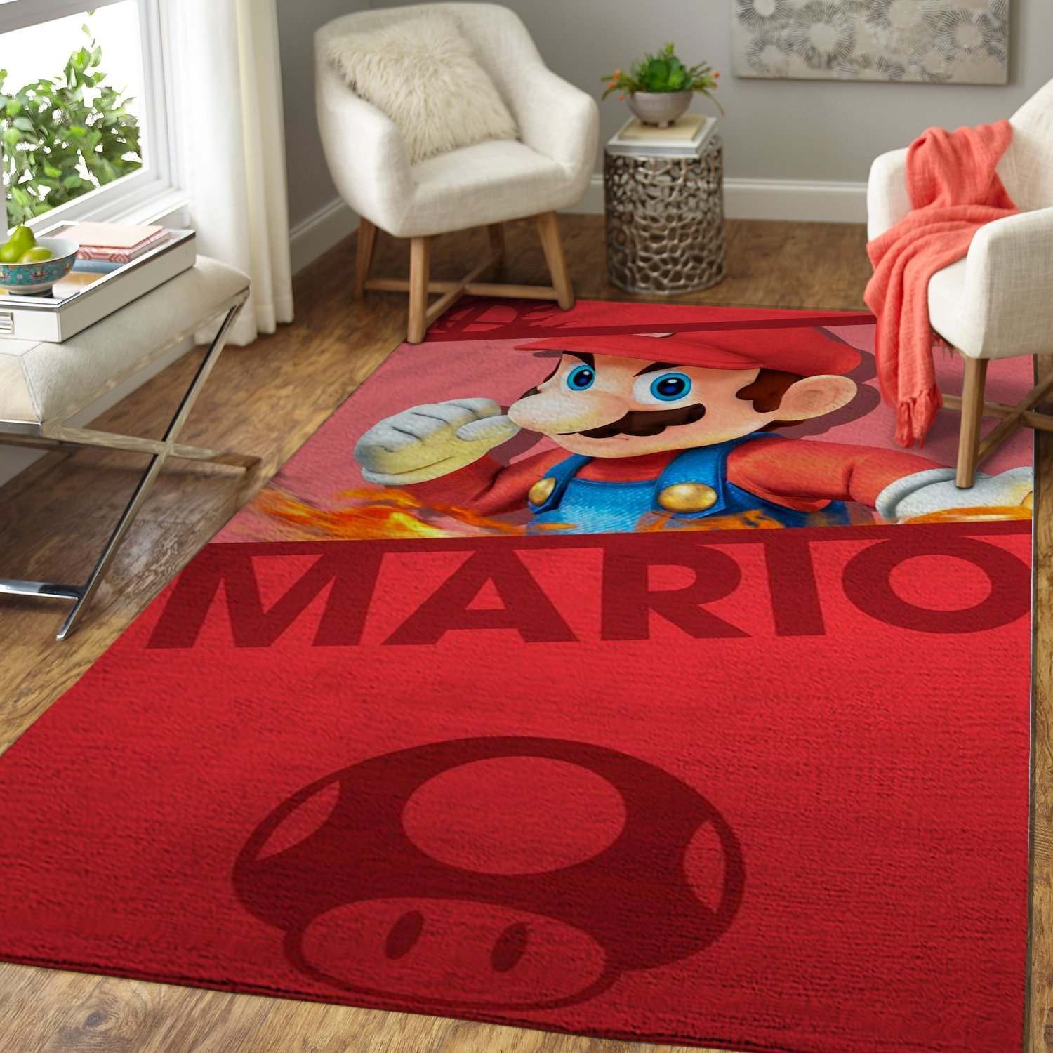 Video Game Fans Mario Area Rug Gaming Home Rug Carpet