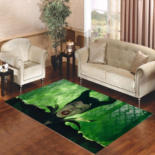 maleficent green flames Living room carpet rugs
