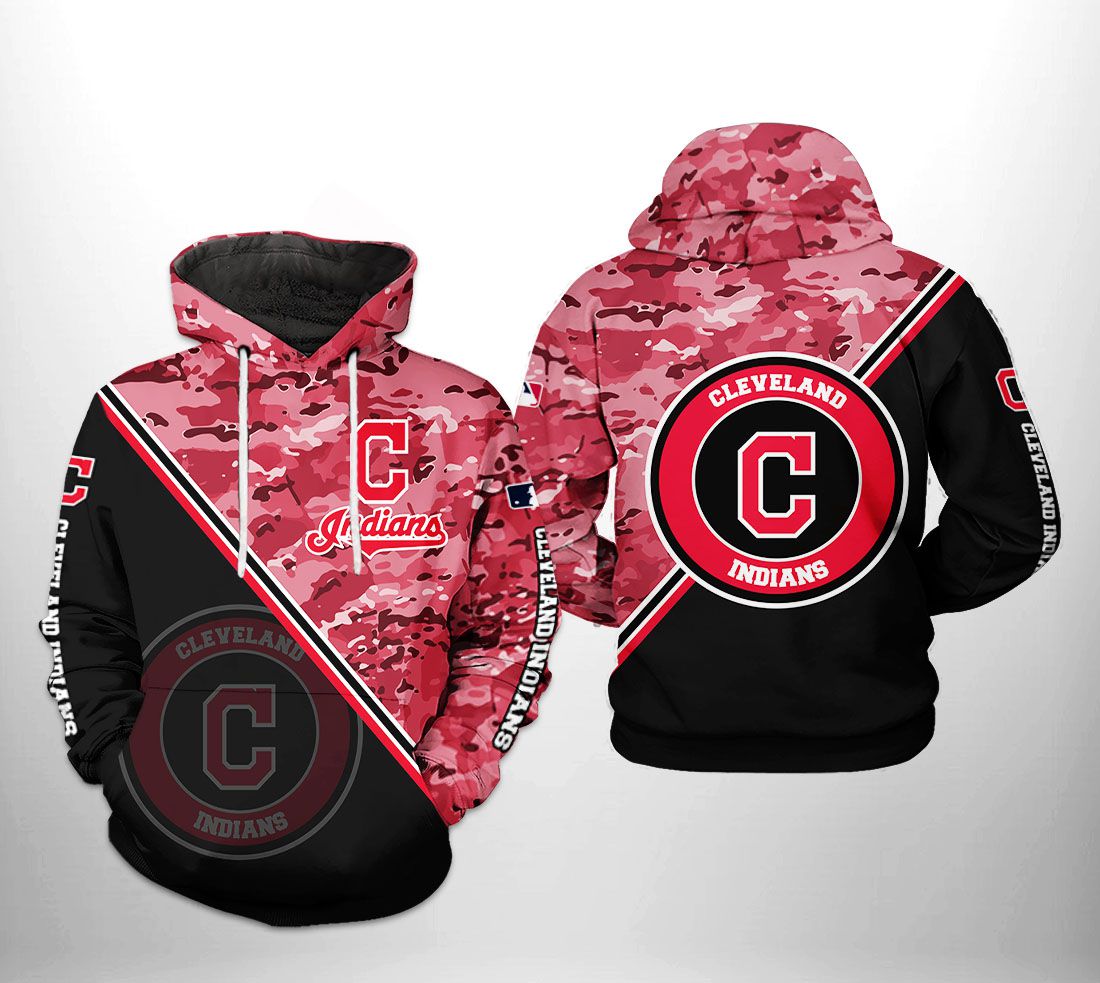 Cleveland Indians MLB Camo Team 3D Printed Hoodie/Zipper Hoodie