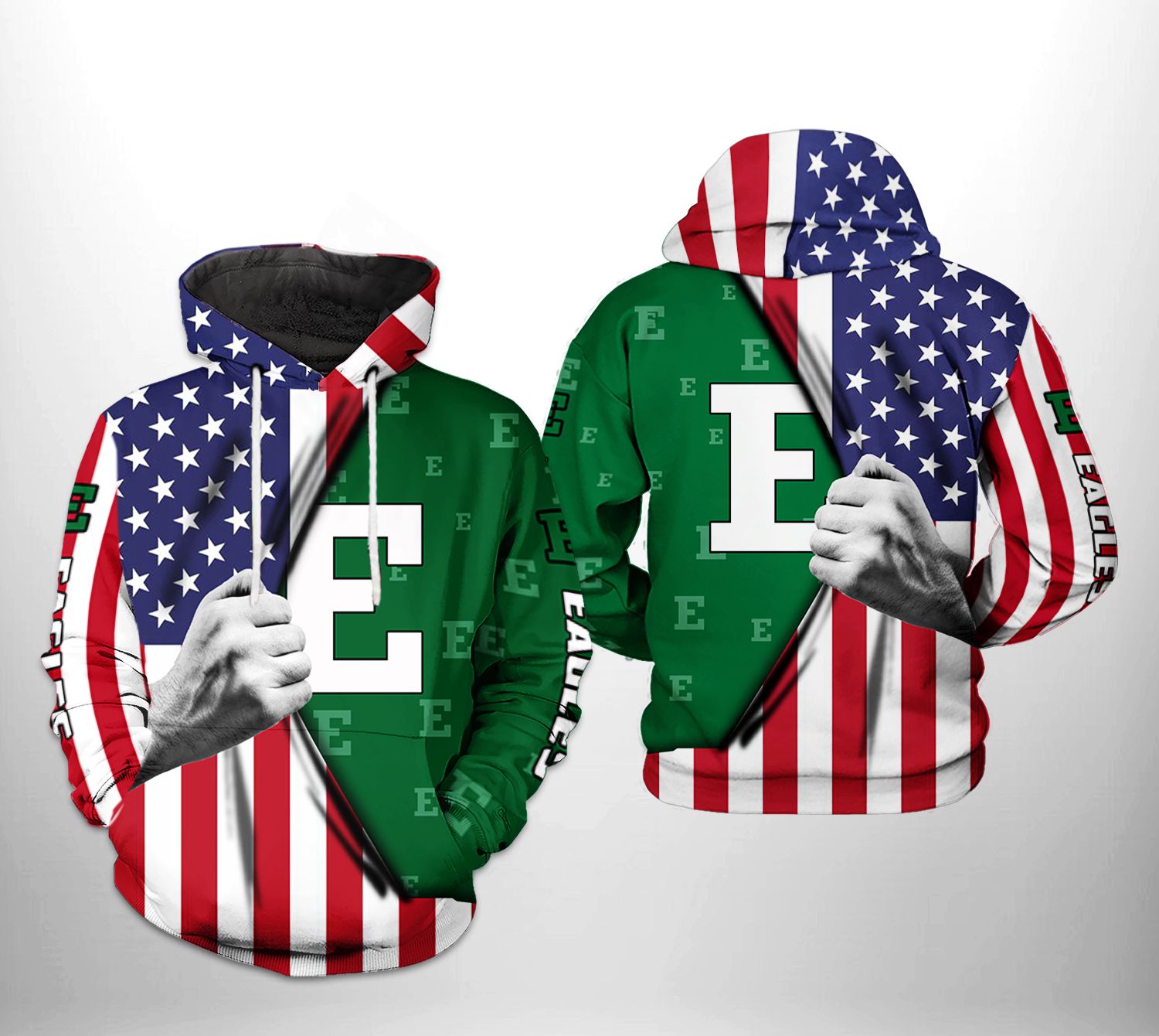 Eastern Michigan Eagles NCAA US FLag 3D Printed Hoodie/Zipper Hoodie
