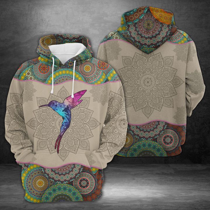 Hummingbird Mandala 3D Printed Hoodie/Zipper Hoodie