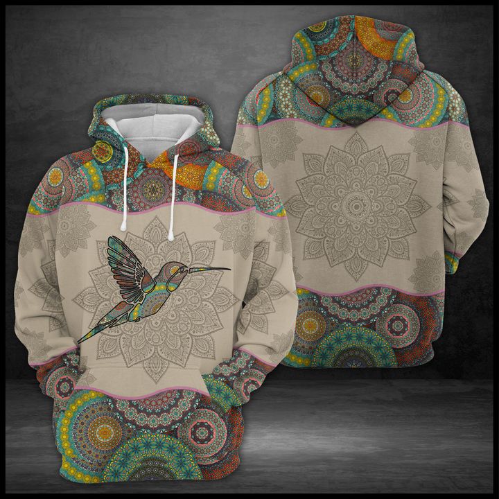 Mandala Hummingbird 3D Printed Hoodie/Zipper Hoodie
