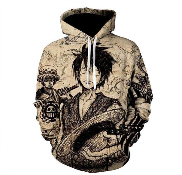 Monkey D Luffy 3D Printed Hoodie/Zipper Hoodie